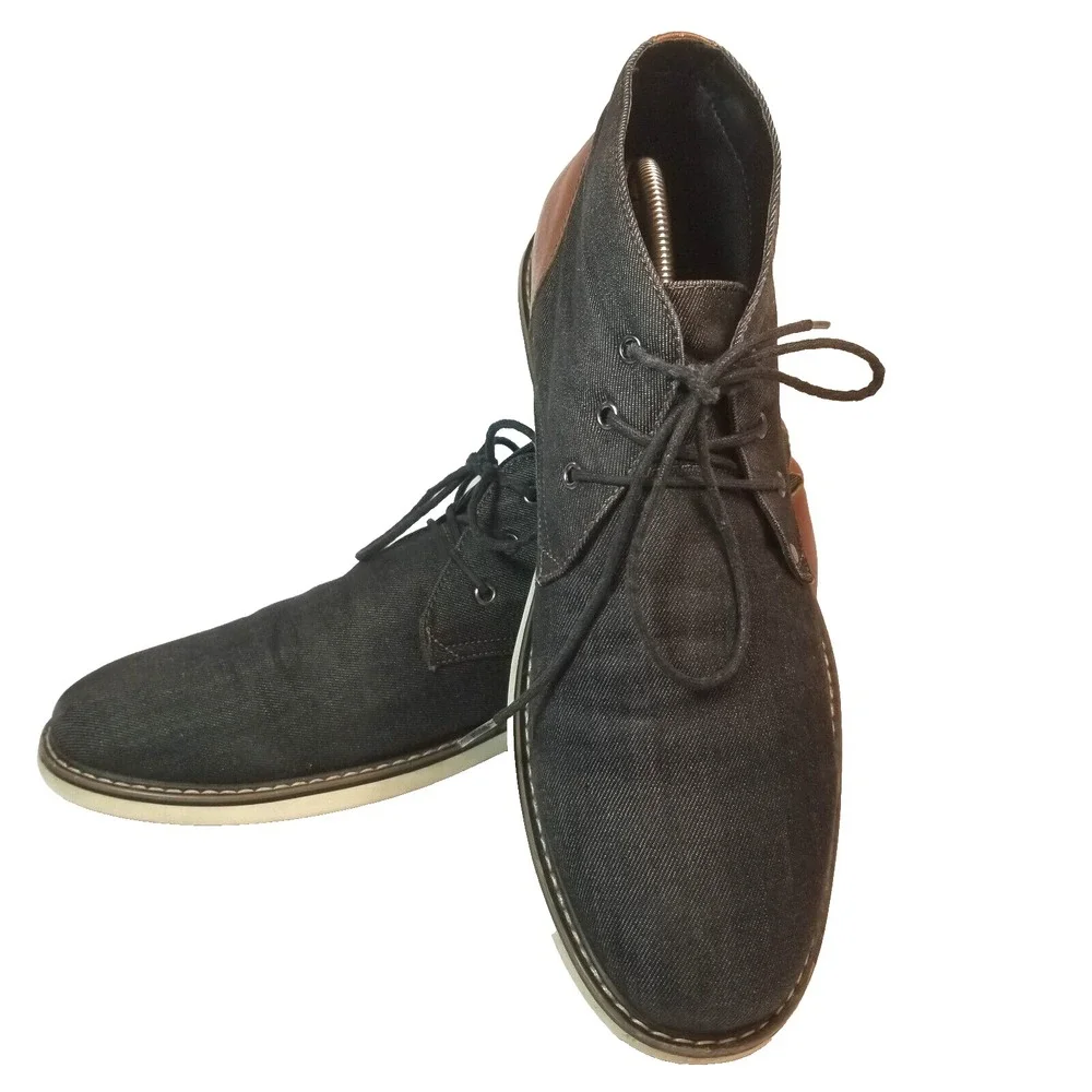 Steve Madden Men's Dolyn Denim Leather Look Chukka Boot 12 M‎ Casual